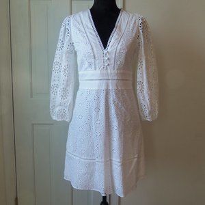 Banana Republic White Eyelet Dress sz 4